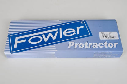 Fowler 52-440-612 transportador biselado de acero inoxidable con lente de lupa, acabado chapado en cromo satinado, cuchillas de 6 a 12 pulgadas, lectura de dial 5 minutos