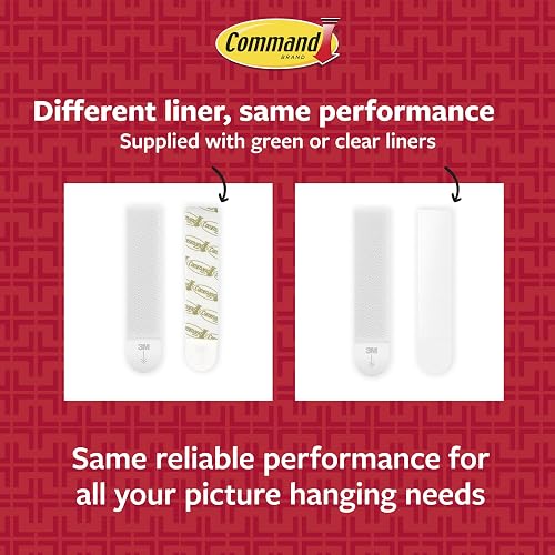 Command Picture Hanging Tiras, tamaño mediano, Blanco, 16 Pairs, Blanco