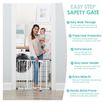 Regalo Easy Step Puerta de Seguridad, Blanco, para adaptarse a aberturas de entre 29-34 y 35-38,5 pulgadas de ancho, 30 pulgadas de alto. 73.66-86.36 CM y 88.9-97.79 CM de ancho, 76.2 CM de alto.