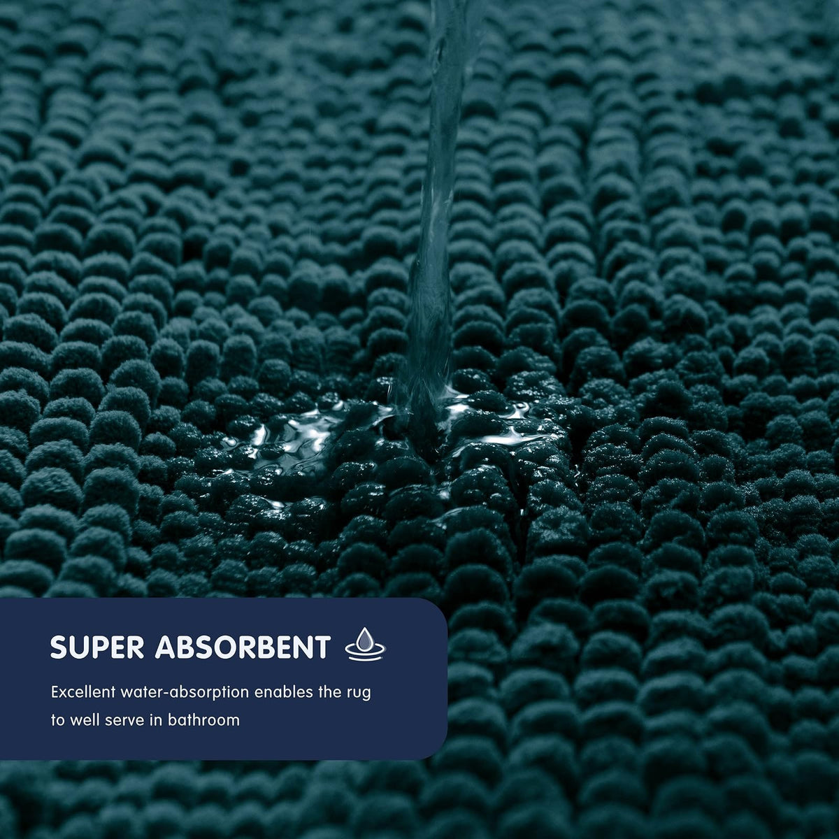 Ouka Alfombras de baño Antideslizantes, alfombras de baño Gruesas, Suaves y absorbentes para baño, Cocina y Entrada (24 x 60 Pulgadas, Verde Azulado)