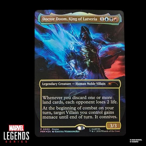 Marvel Legends Series, Marvel Super Heroes y Magic: The Gathering, Doctor Doom 2099, Figura de 15 cm con Carta Exclusiva Metalizada de colección