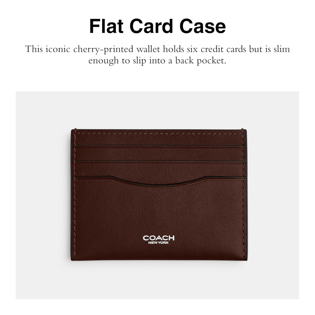 Coach - Estuche plano para tarjetas, carbón/arándano