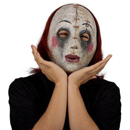 Ghoulish Productions Máscara De Látex Possesed Doll, Urban Mask Muñeca Poseída, Disfraz Aterrador para Halloween y Fiestas Temáticas, Cosplay Muñeca Mala, Diseño Artesanal Face Mask