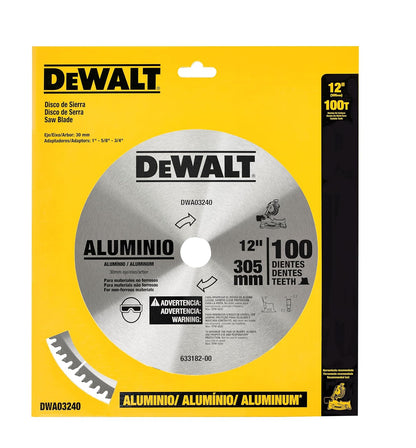 DEWALT Disco Sierra Circular para Aluminio 12" (300mm), 100D, DWA03240 | Disco de Sierra Circular para Aluminio 12" (300mm), 100 Dientes