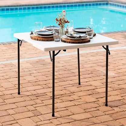 LIFETIME 80273 Mesa Cuadrada Plegable, 34"