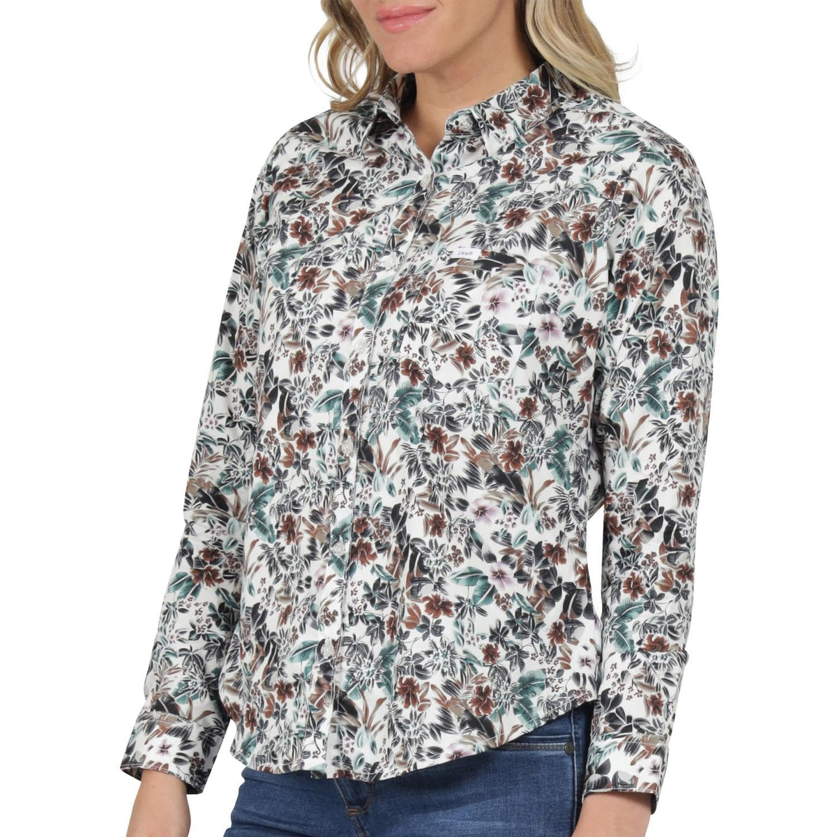 Lee, Blusa para Mujer, Corte Slim Fit, Línea Classic, Diseño Clásico, Ropa de Moda, Color Amarillo, Talla Chica