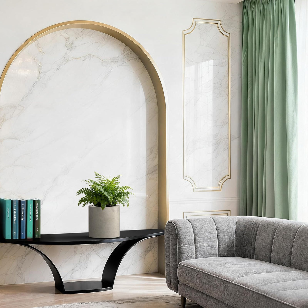 Kante - Maceta Redonda de hormigón de 9.8 Pulgadas de diámetro, Estilo Moderno, Grande, cilíndrica, con Orificio de Drenaje y tapón de Goma para Patio Interior y Exterior, hormigón Desgastado