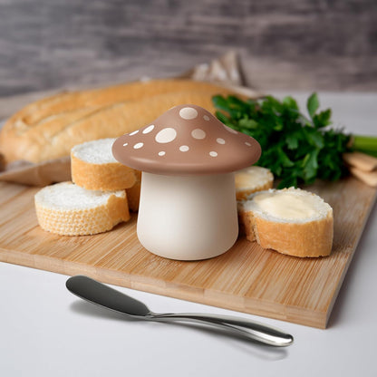 Fred FORAGE - Recipiente de almacenamiento de mantequilla de hongos, accesorio de cocina único para almacenar y servir mantequilla, diseño divertido y funcional