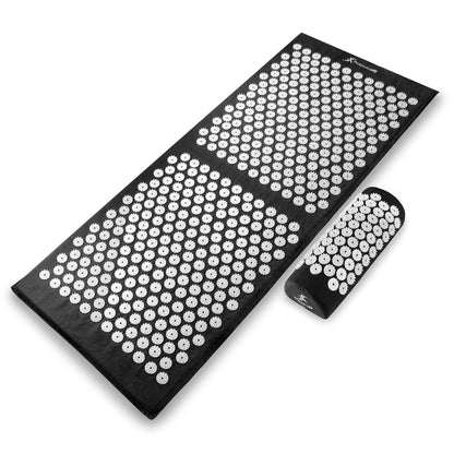 ProsourceFit Tapete de Acupresión con Almohada para Espalda y Cuello - Black - White - XL