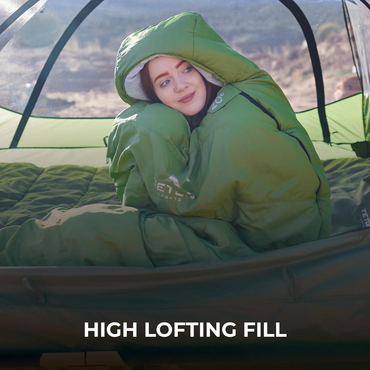 Teton Sports Leef - Saco de Dormir Ligero para mochileros, Camping y Senderismo, Saco de Dormir para Clima frío, Accesorio de Camping con Saco de compresión con cordón