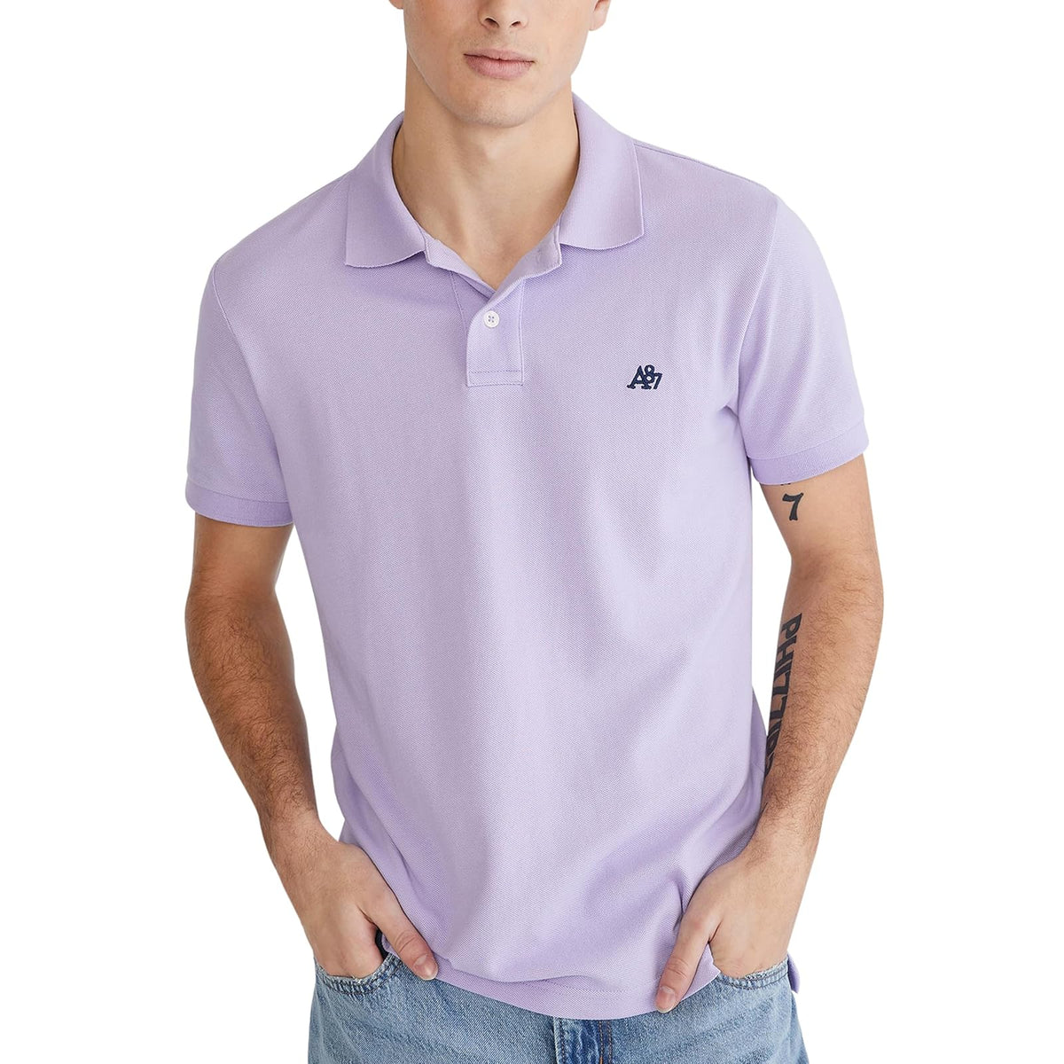 Aeropostale Polo de Piqué para Hombre - XS - Lavanda