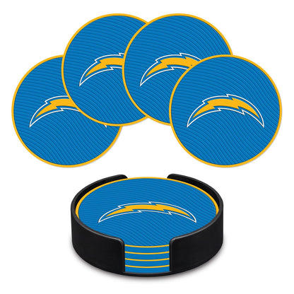Rico Industries Juego de Posavasos NFL de PVC, Paquete de 4 - Chargers de Los Ángeles