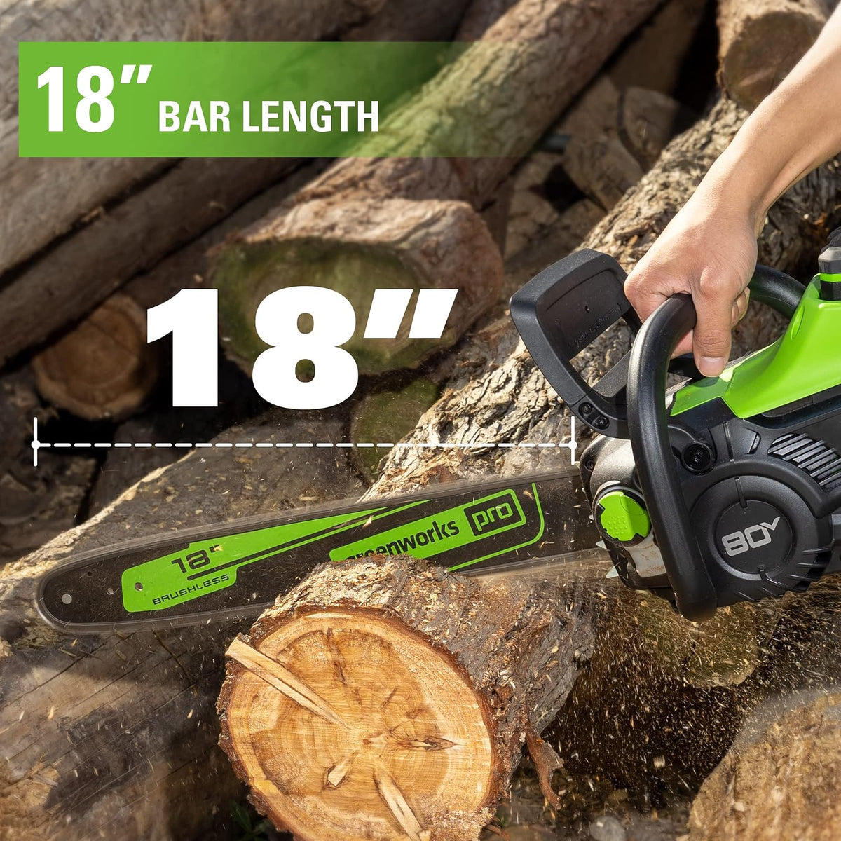 Greenworks 2904102 - Barra de Motosierra y Cadena de 18 Pulgadas