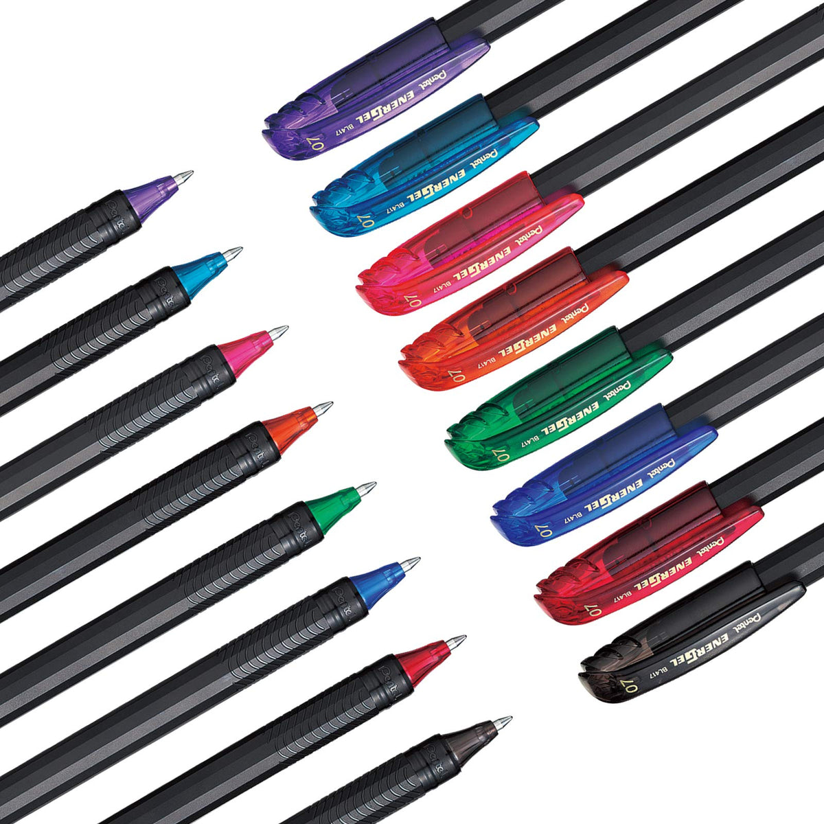 Bolígrafo de Tinta Gel EnerGel Stick con tapa Tinta colores mixtos Blíster con 8 piezas BL417BP8-M