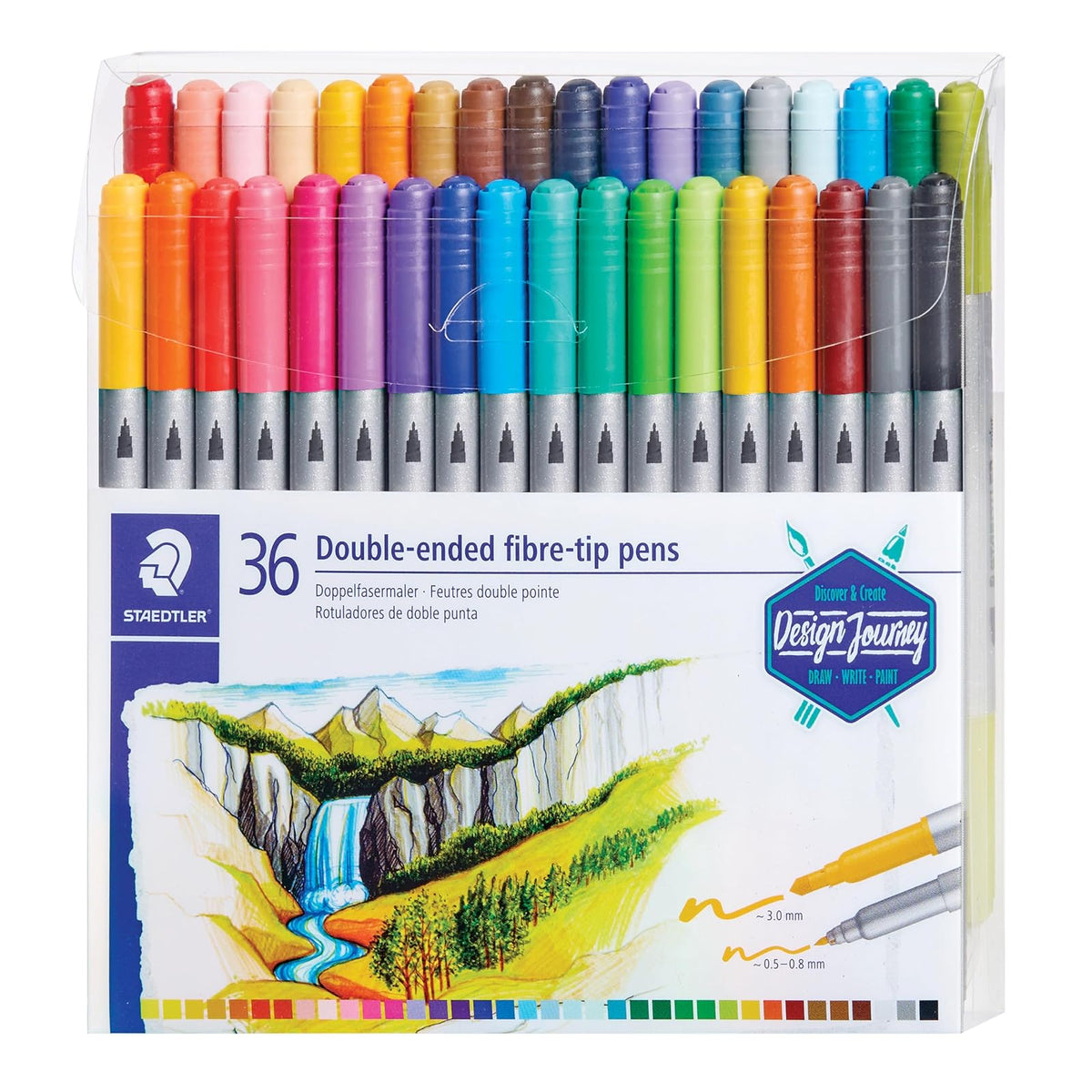 Staedtler Marcadores de Doble Punta con Tinta Lavable - pack of 36