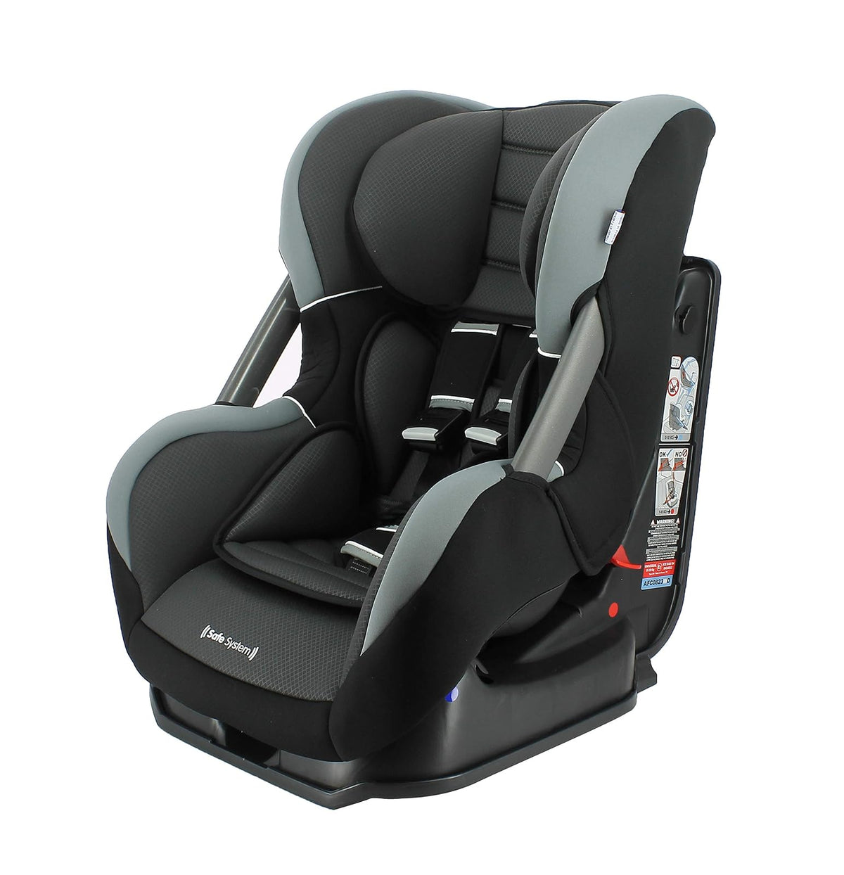 Safe System PRIMO Autoasiento Grupo 0/1/2 (0-25Kg) - Made in France - Respaldo de carretera 0-10Kg - Inclinable - Nero