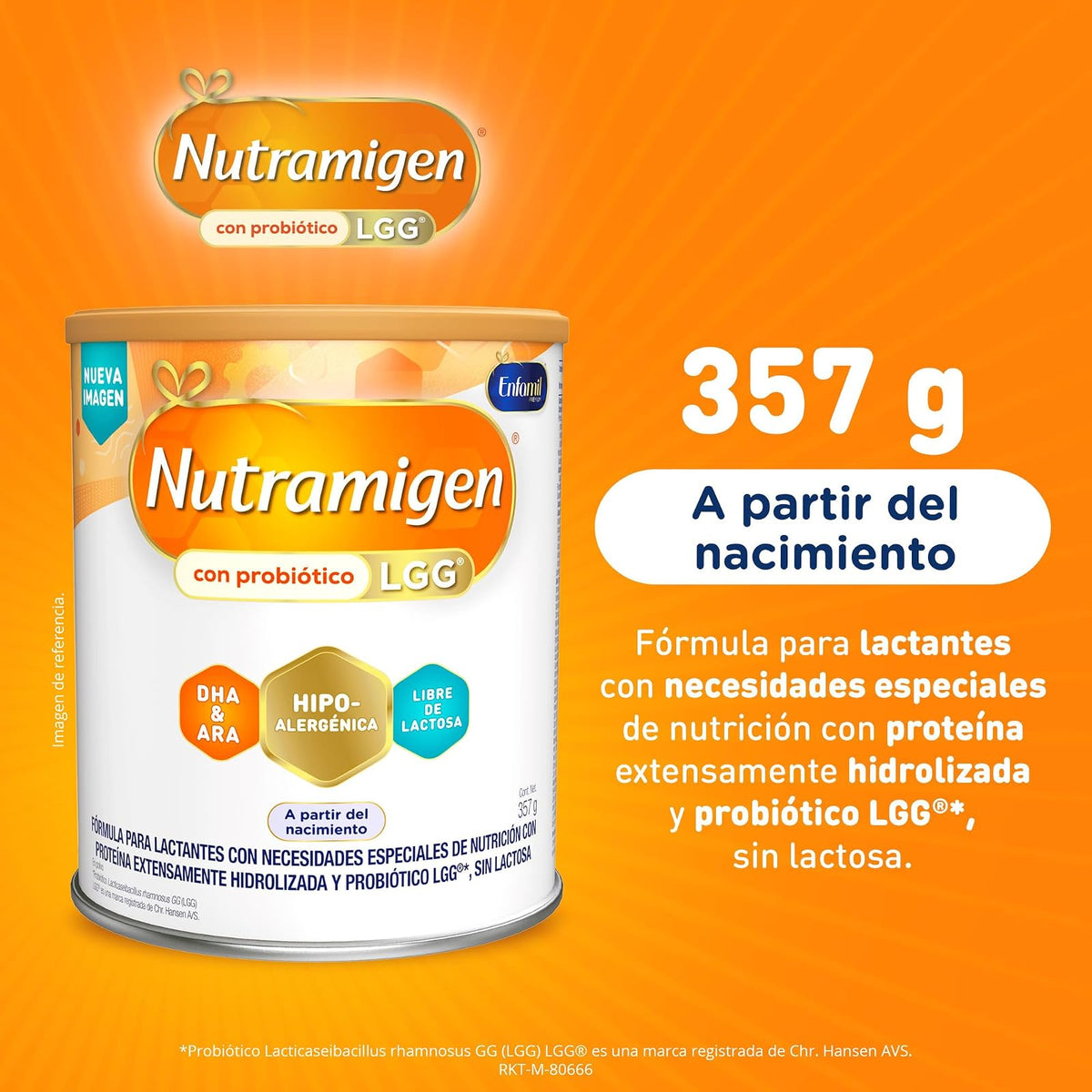 Nutramigen Fórmula Infantil Especializada para lactantes a partir del nacimiento, Lata 357 gramos