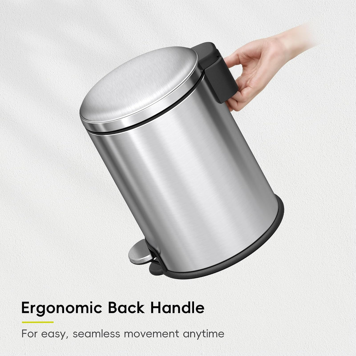 EKO Serene Bote de Basura Baño 5L con Tapa y Cubeta Extraíble