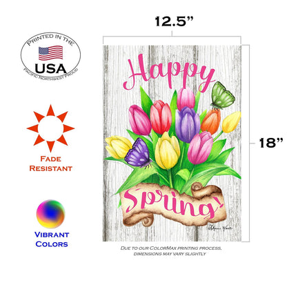 Toland Home Garden 1112301 - Bandera de Primavera de Tulipanes de Primavera de 12 x 18 Pulgadas, Bandera de jardín de Doble Cara para decoración de jardín de casa al Aire última intervensión
