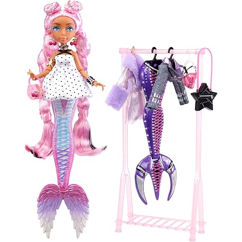 Mermaze Mermaidz Fashion Fins - Morra - Muñeca de Moda Personalizable con Colas Mix & Match, Aleta y Maquillaje con Cambio de Color y Cabello Sorpresa - para Niños y Coleccionistas de 4+ años