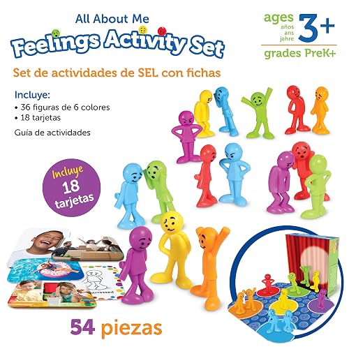 All About Me Feelings Activity Set, Juegos de Aprendizaje Socio-Emocional, Juegos de Comunicación para Niños, Juguetes de Emociónes, Juguetes de Sentimientos para Niños, 54 Piezas Mayores de 3 años