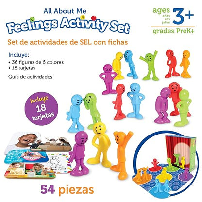 All About Me Feelings Activity Set, Juegos de Aprendizaje Socio-Emocional, Juegos de Comunicación para Niños, Juguetes de Emociónes, Juguetes de Sentimientos para Niños, 54 Piezas Mayores de 3 años