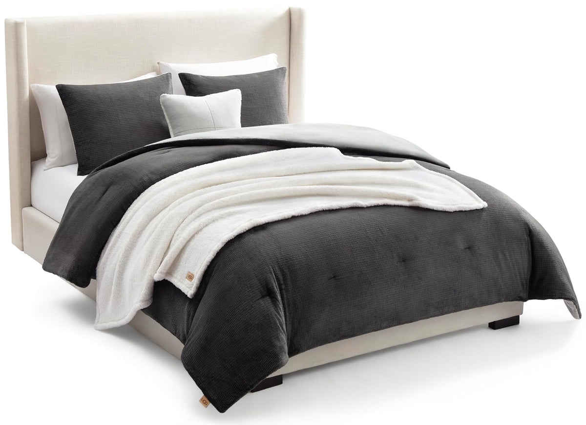 UGG Brody Juego de Edredón, Almohadas y Manta - Full - Queen - Gris