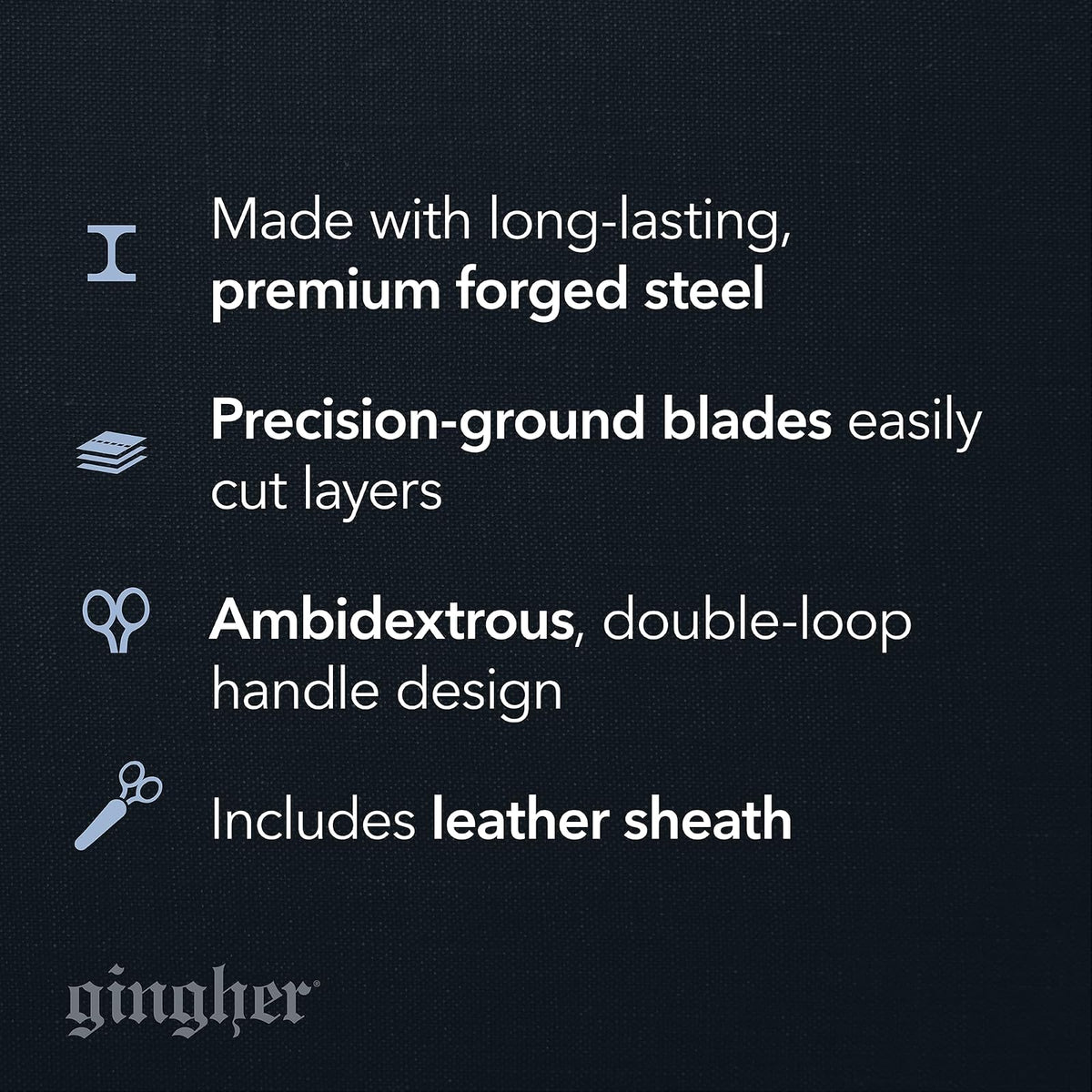 Gingher 4 Inch Curved Embroidery Scissors (01-005273) | Cortes precisos a través de costura y tela, tijeras de acero forjado afiladas, diseño ambidiestro, funda de piel
