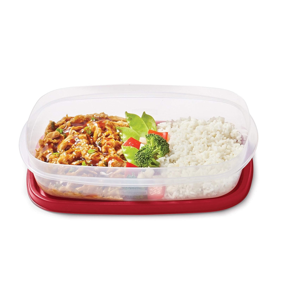 Rubbermaid EasyFindLid - Contenedores para preparación de comidas, 5.5 tazas, color rojo