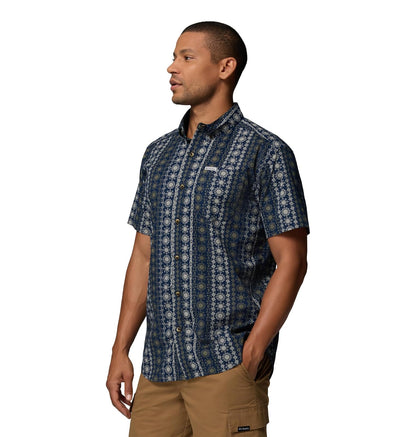 Columbia Rapid Rivers - Camisa de Manga Corta Estampada Camisa de Senderismo para Hombre