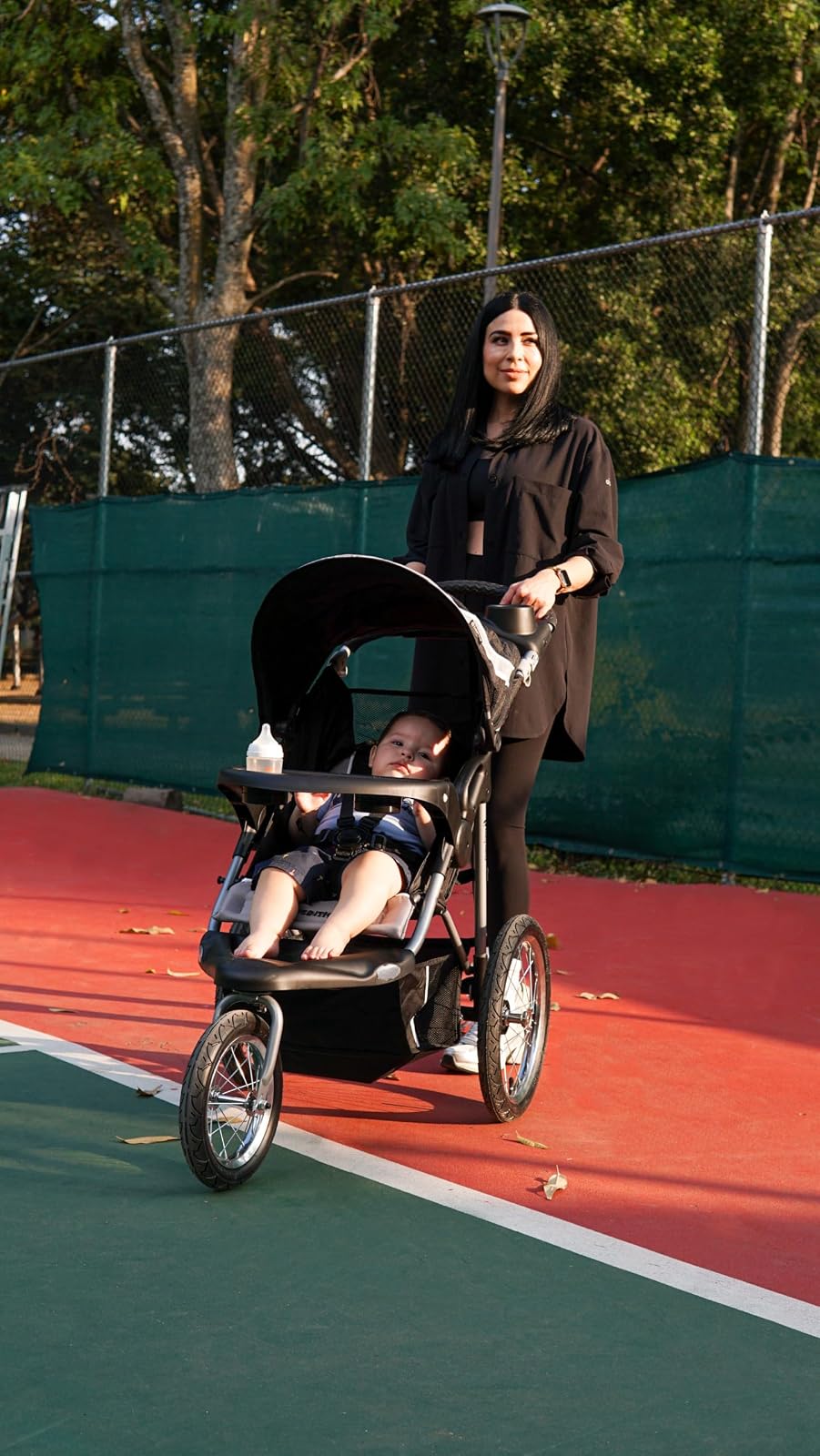 Baby Trend Expedition Jogger Carriola con Llantas para Todo Terreno, Rueda Frontal Giratoria con Seguro, 22.7 kg, Phantom