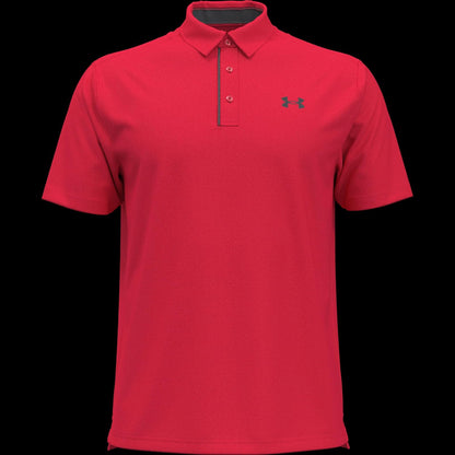 Under Armour Tech - Polo de Golf para Hombre - G - (713) Racer Red - Pitch Gray
