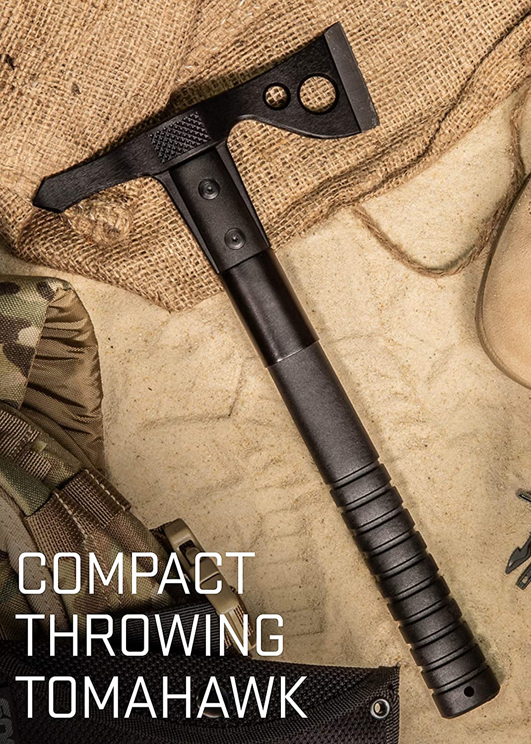 SOG Specialty Knives and Tools F06TN-CP Fasthawk Tactical Tomahawk with 2-Inch Steel Axe Blade and Black Ballistic Nylon Sheath, black finish