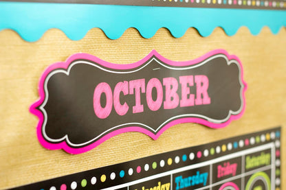 Teacher Created Resources TCR5615 pizarrón con calendario brillante, juego de tablón de anuncios, papel, multi