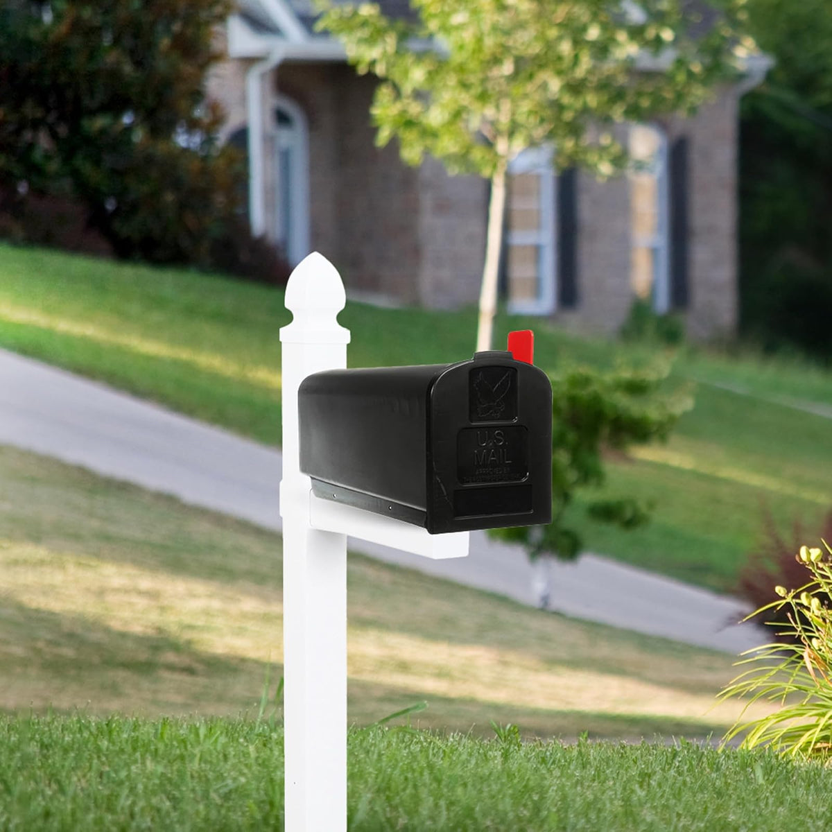 ARCHITECTURAL MAILBOXES Parsons - Buzón de plástico para Montaje en Poste, Color Negro