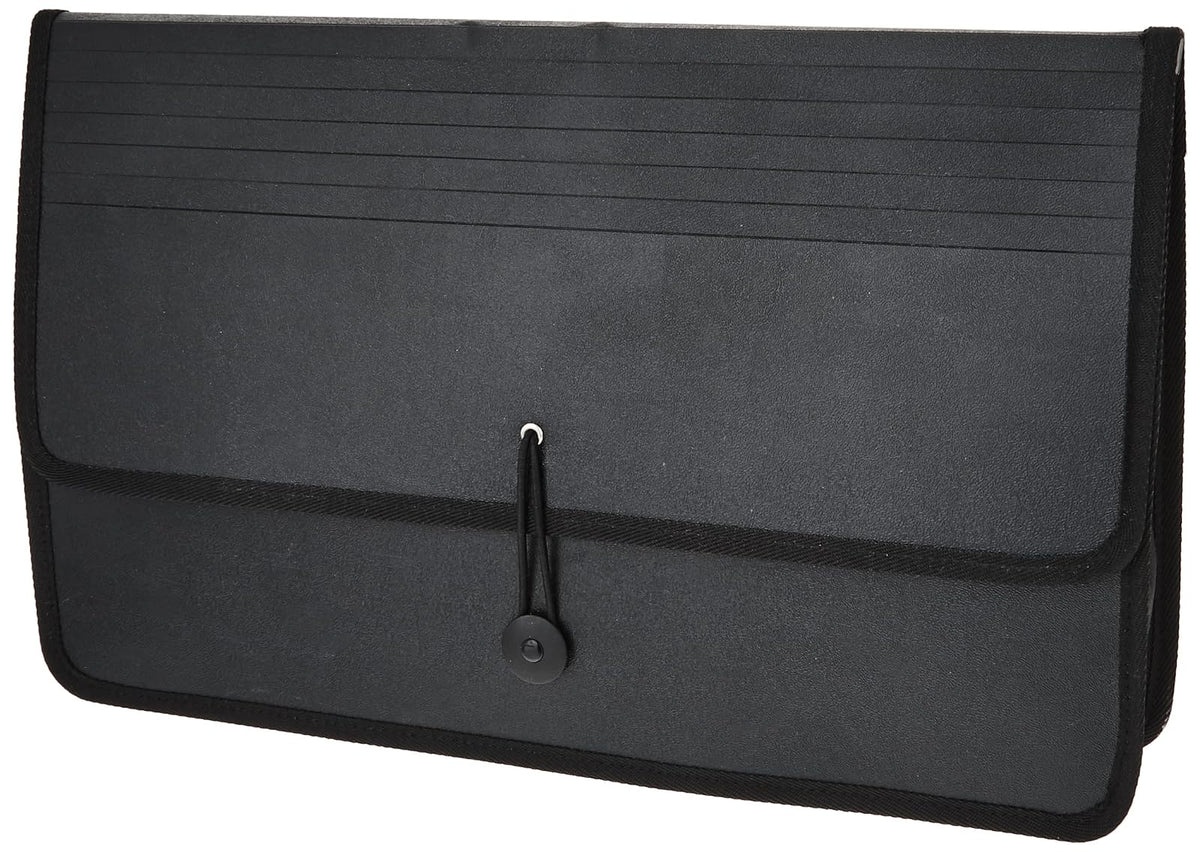 Lion Ex pand-N-File Poly Ex panding Wallet, Legal (9-1/2 x 15 Inches), 2-1/2 Inches gusset, Black, 1 Wallet (48150-BK)