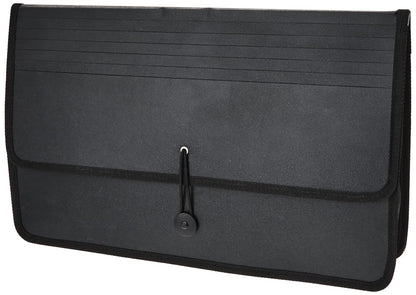 Lion Ex pand-N-File Poly Ex panding Wallet, Legal (9-1/2 x 15 Inches), 2-1/2 Inches gusset, Black, 1 Wallet (48150-BK)