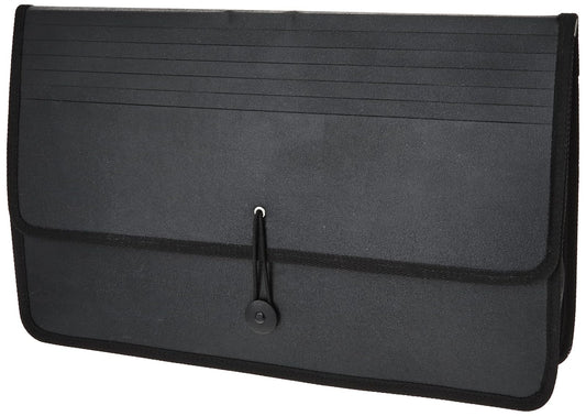 Lion Ex pand-N-File Poly Ex panding Wallet, Legal (9-1/2 x 15 Inches), 2-1/2 Inches gusset, Black, 1 Wallet (48150-BK)