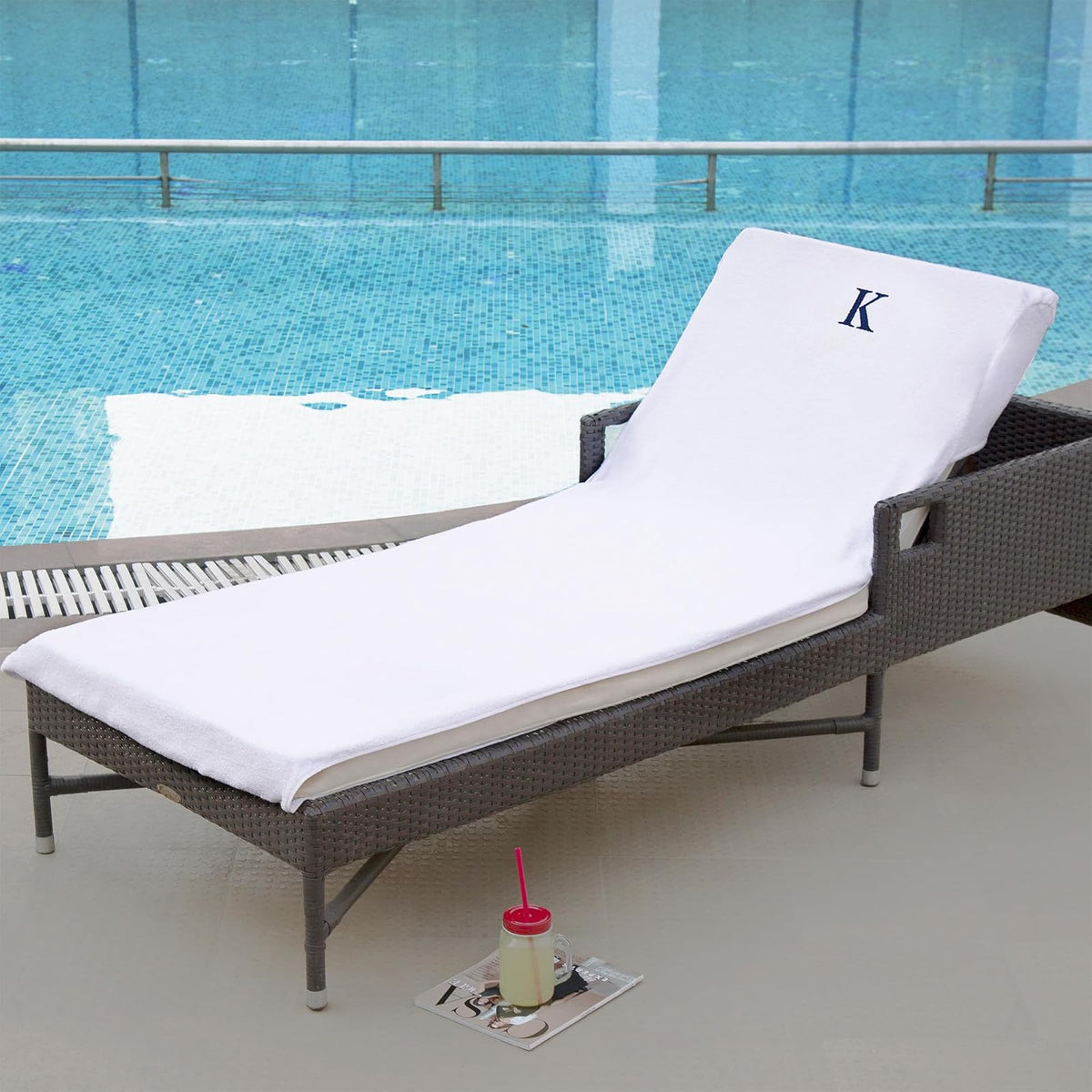 Superior Funda Silla de salón de algodón 100% con Letras monogramas Personalizadas, K, K, 1, 1