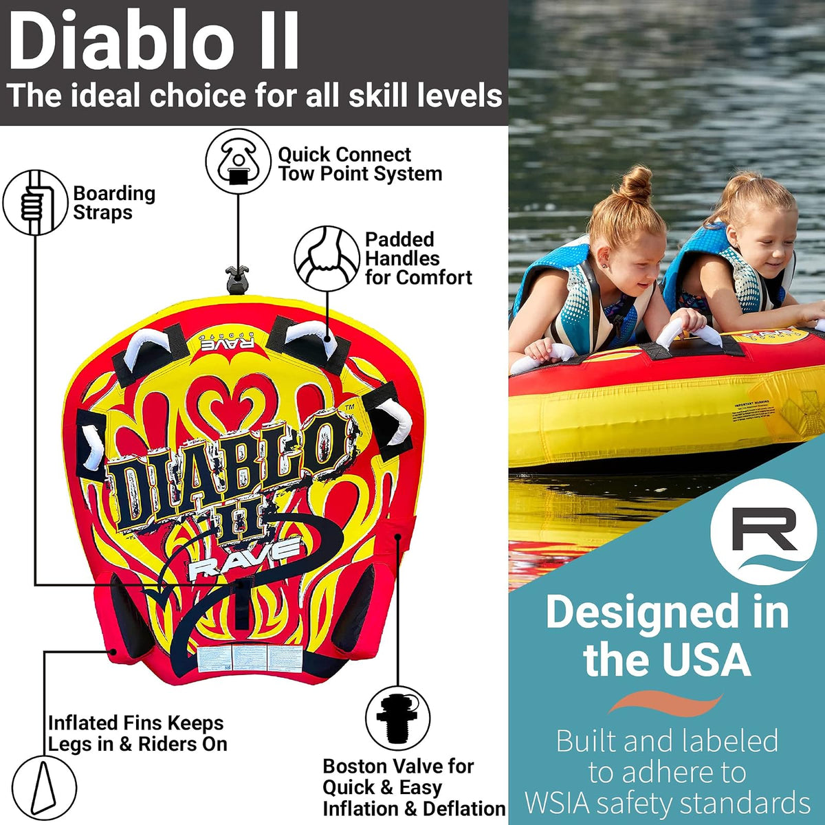 RAVE Sports Diablo - Tubo remolcable para Barco