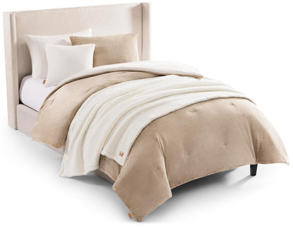 UGG Brody Juego de Edredón, Almohadas y Manta - Individual - Marfil