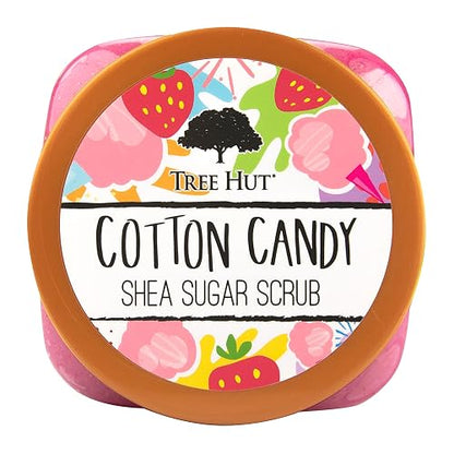 TREE HUT, Cotton Candy Shea Sugar Scrub, Exfoliante Corporal de Azúcar Natural con Manteca de Karité y Esencia de Algodón de Azúcar, Exfolia e Hidrata la Piel, 510 gramos
