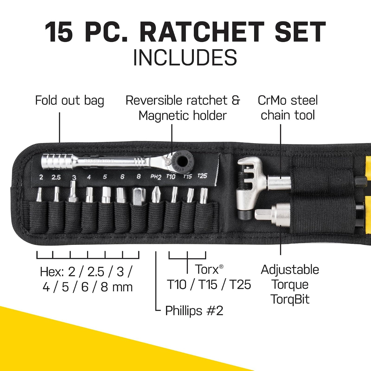 Topeak Ratchet Rocket Lite NTX+, herramienta de carraca y brocas, con broca de torsión ajustable de 2-6 Nm y cabeza de herramienta de cadena, herramienta de bicicleta de 19 funciones
