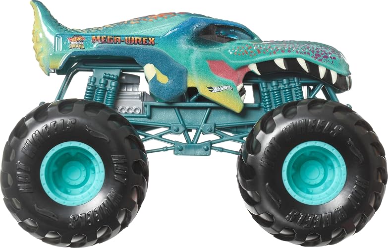 Hot Wheels Monster Trucks Vehículo de Juguete Mega Wrex Escala 1:24 para niños de 3 años en adelante