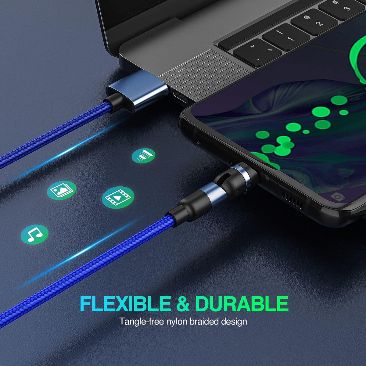 ORIbox - Cable micro USB para juegos, USB 2.0 A-macho a Micro B para Android y Windows, cable de carga USB Android para Samsung Galaxy S7 S6 S7 Edge S5, Note 5 4, LG, HTC, PS4, cámara, MP3