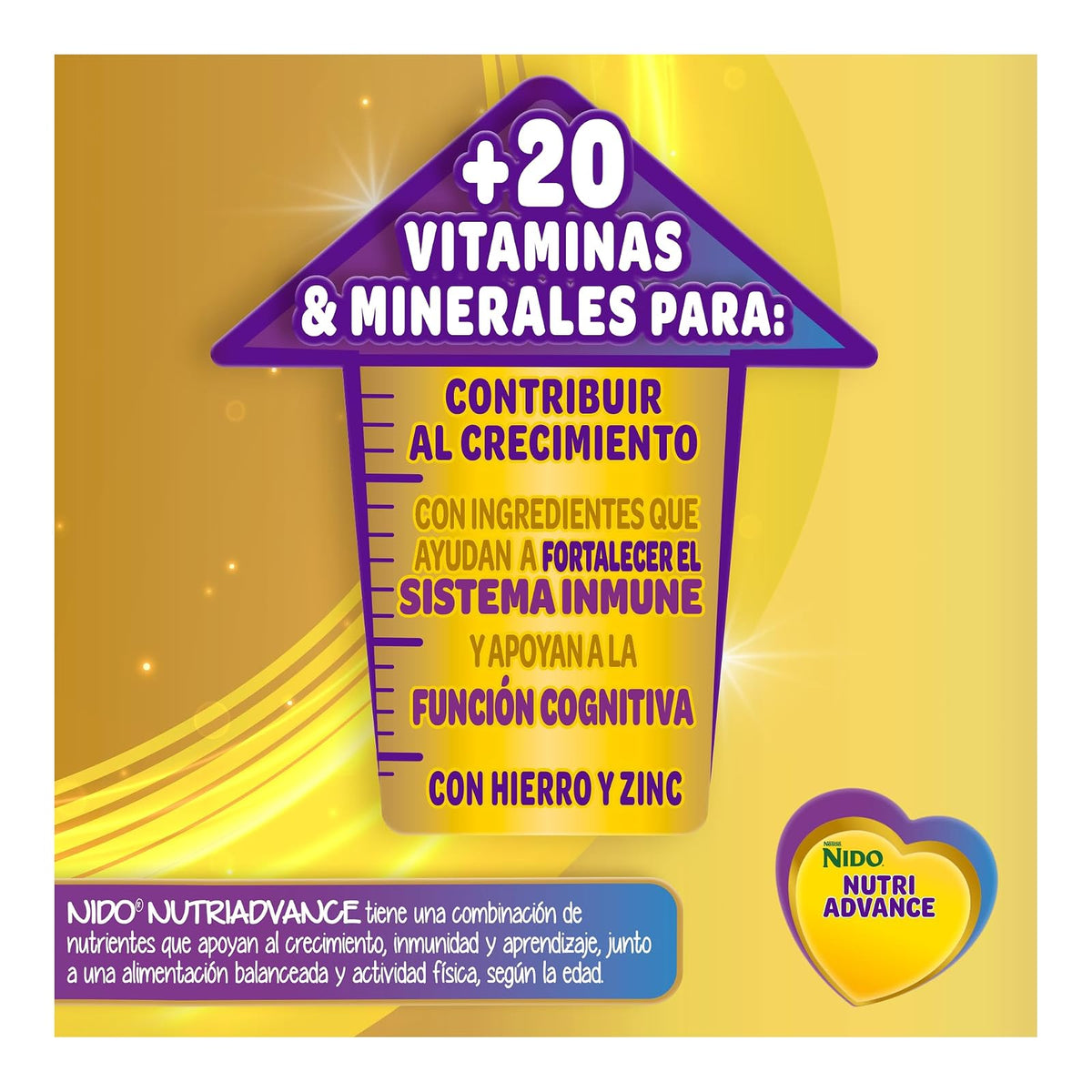 NIDO Nutri Advance Alimento Para Niños Sabor Vainilla Lata de 800 g