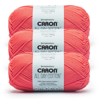 Caron All Day Estambre de Algodón Mercerizado, Varios Colores - Cereza