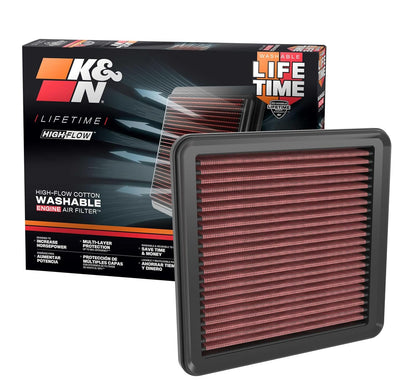 K&N Filtro de Aire de Alto Flujo Lavable para Acura/Honda 2022-2025, Integra, Accord, Civic, CR-V, 33-5120