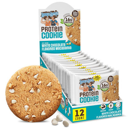 Lenny & Larry's Galleta Vegana con Proteína Caja con 12 Piezas - Chocolate Blanco con Macadmia