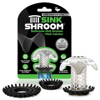 SinkShroom Protector de Drenaje de Fregadero de baño Ultra revolucionario, Acero Inoxidable